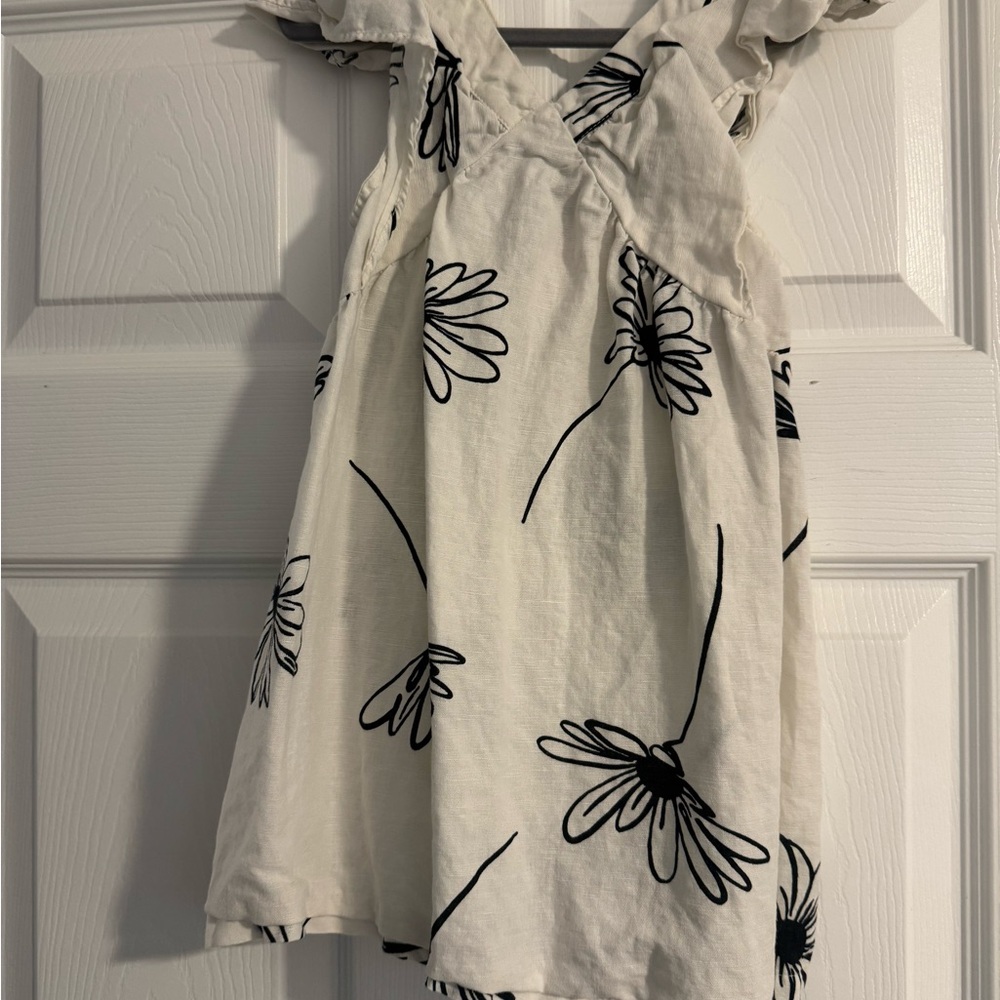 Zara Cream Sundress with Sweetheart Neckline and Flutter Sleeves